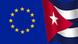 An EU flag next to a Cuban flag An EU flag next to a Cuban flag