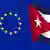 The EU and the Cuban flags