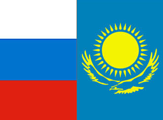 Russische und kasachsische Flagge (Grafik: DW)