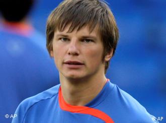 Andrei Arshavin walks during a training session of the national soccer team of Russia in Basel