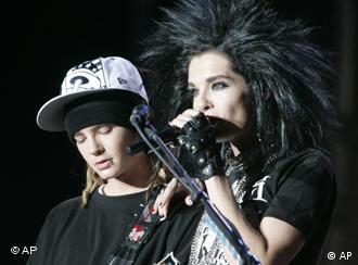 The singer and guitarist of Tokio Hotel on stage in Madrid