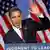 Der demokratische US-Präsidetschaftskandidat Senator Barack Obama vor der amerikanischen Flagge
