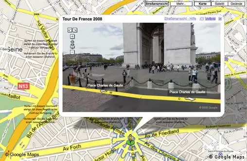 Google Street View Ansicht bei Google Maps vom Place Charles de Gaulle