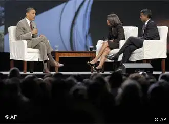 美国民主党总统候选人奥巴马的一次电视访谈