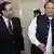 Pakistan's ruling party leader Asif Ali Zardari, left, with former Premier Nawaz Sharif