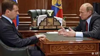 Dmitri Medwedew bei Gespräch mit Wladimir Putin zu Georgien Südossetien