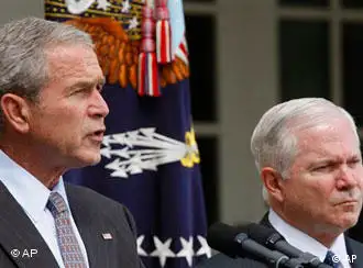 布什在白宫玫瑰园就格俄冲突发表声明