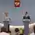 Kancelarja Angela Merkel (majtas), dhe presidenti rus Dimitri Medvedev gjatë konferencës për shtyp pas takimit në Soçi