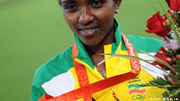 Olympia 2008 Äthiopien Gold für Tirunesh Dibaba 10000 m Lauf