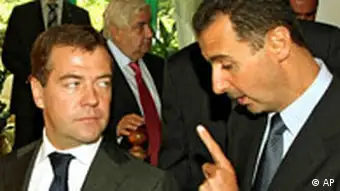 Russland Syrien Bashar Assad bei Dmitri Medwedew in Sotschi