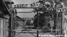 FILE - This undated file picture shows the main gate of the Nazi concentration camp Auschwitz I, near Oswiecim , Poland, which was liberated by the Russians in January 1945. Writing at the gate reads: Arbeit macht frei (Work makes free - or work liberates). A German court says a 93-year-old man charged with 300,000 counts of accessory to murder for serving as an SS guard at the Nazis¿ Auschwitz death camp will go on trial early next year. The Lueneburg state court says its review of the prosecution¿s case against Oskar Groening determined there was enough evidence to proceed with the trial. It said Tuesday Dec. 16, 2014 a specific trial date was not yet known. (AP Photo/File) |
© picture alliance/AP Photo