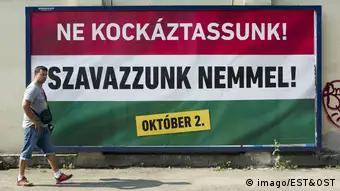 Budapest Ungarn Referendum Plakate