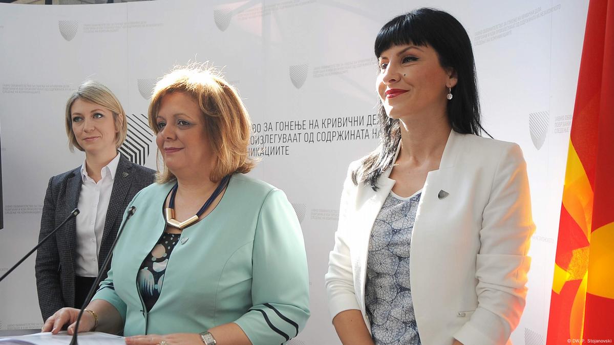 Mazedonien Sonderstaatsanwältin Ristoska, Janeva und Fetai in Skopje