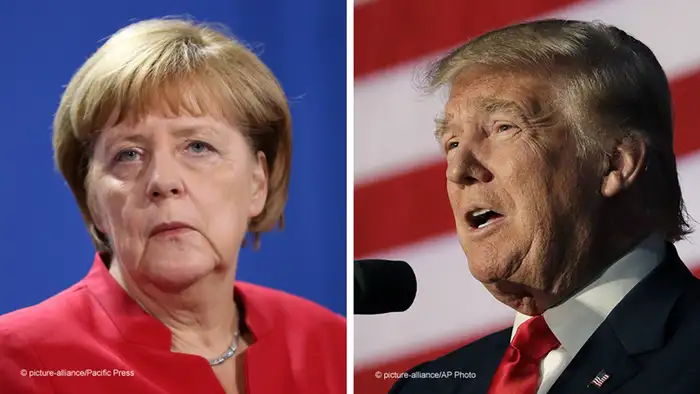 Kombobild Merkel Trump 2016 (picture alliance )