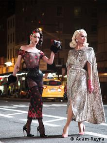 Violet Chachki (right), with Miss Fame at the New York Fashion Week, won the seventh season of the TV show RuPaul's Drag Race