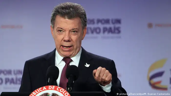 Kolumbien Pressekonferenz vom Präsidenten Santos