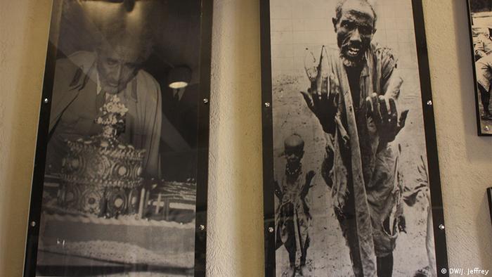 Äthiopien Fotos von Kaiser Haile Selassie und einen hundernden Bauern (DW/J. Jeffrey)