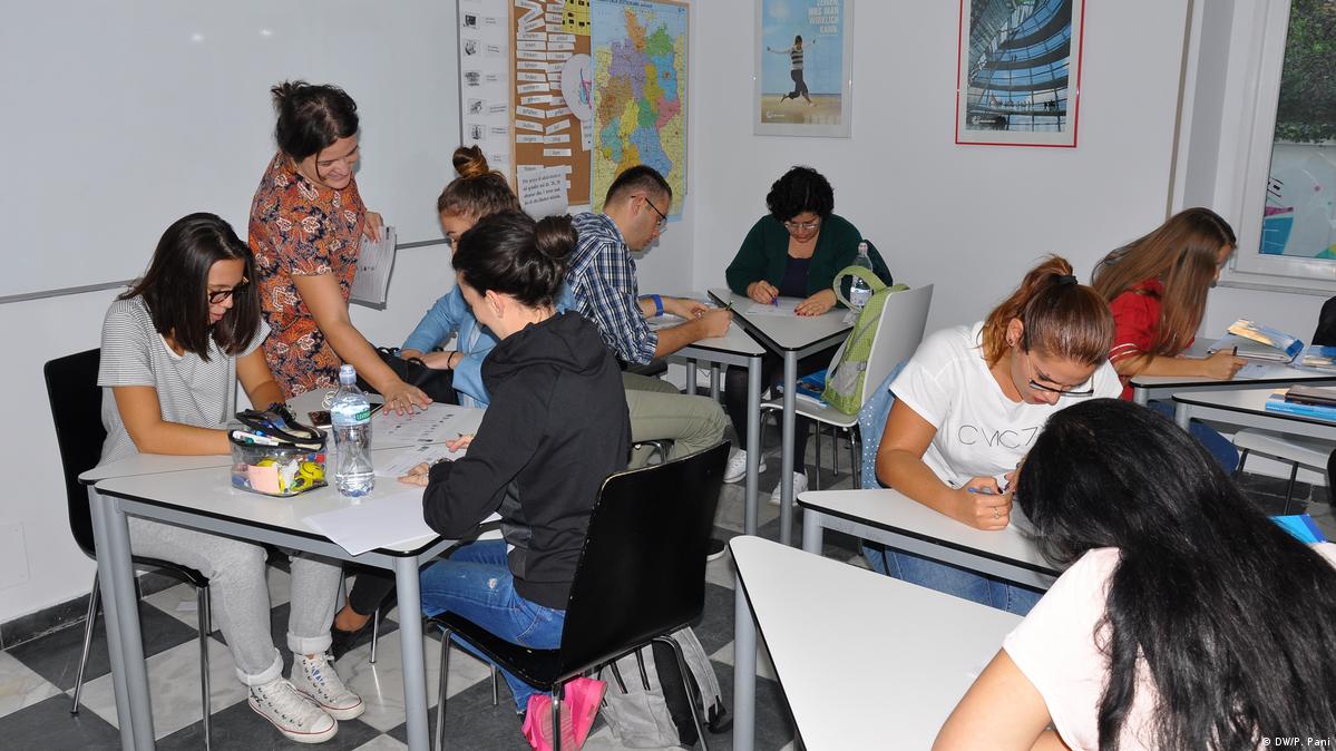 Student Learning German Learning German is gaining popularity