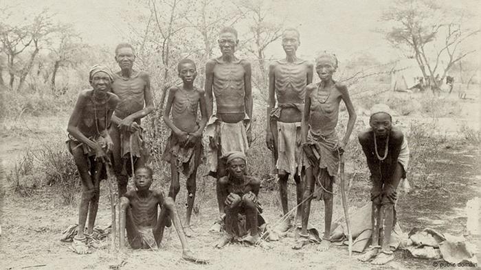 Archive image of starving Herero people in Namibia 