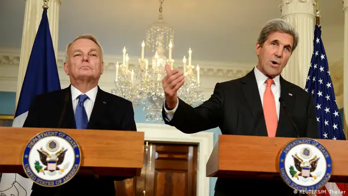 USA US-Außenminister John Kerry und französicher Außenminister Jean-Marc Ayrault treffen sich in Washington (REUTERS/M. Theiler)