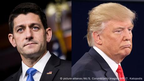 Collage - Donald Trump und Paul Ryan (picture-alliance/AA/S. Corum&Getty Images/AFP/T. Katopodis)