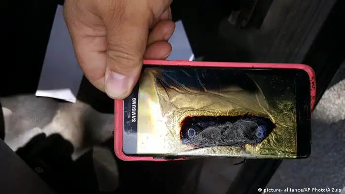 Samsung Galaxy Note 7 verkohlt explodiert