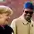 Angela Merkel und Muhammadu Buhari lächelnd