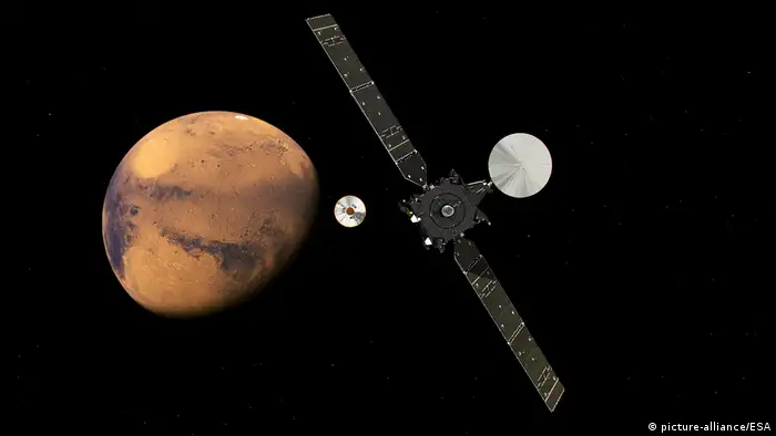 环绕火星飞行的ExoMars探测器