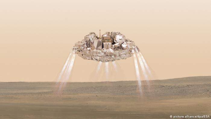 Зонд Скіапареллі над поверхнею Марса
