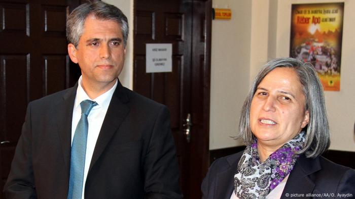 Lokale Wahlen in der Türkei Gulten Kisanak (R) und Firat Anli (L) (picture alliance/AA/O. Ayaydin)