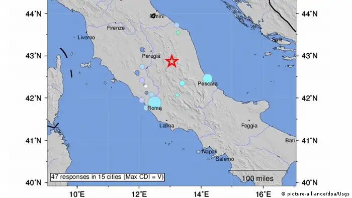 Italien Erdbeben in der Nähe von Perugia