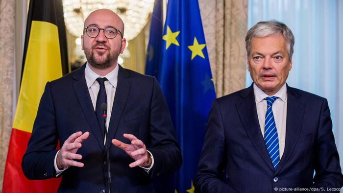 Brüssel Charles Michel Didier Reynders PK Einigung CETA (picture-alliance/dpa/S. Lecocq)