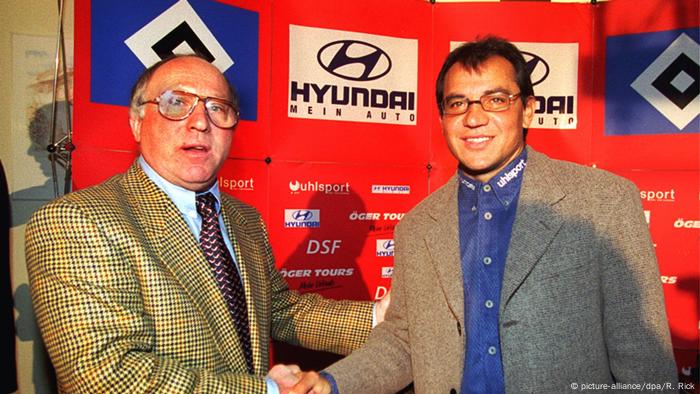 Uwe Seeler mit Felix Magath