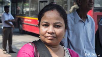 Buspassagierin Savitri in Neu Delhi