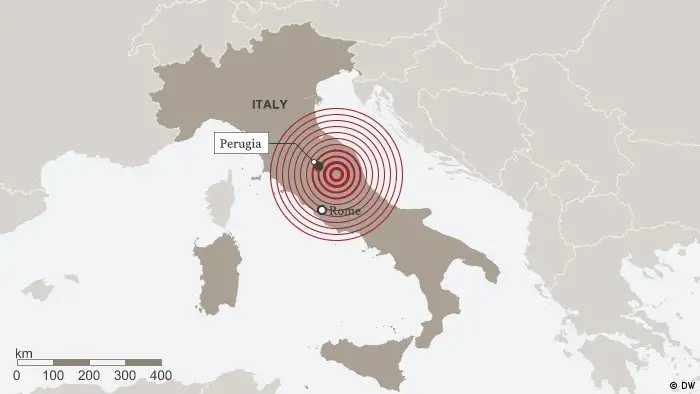 Infografik Karte Italien Erdbeben 30.10.2016 englisch