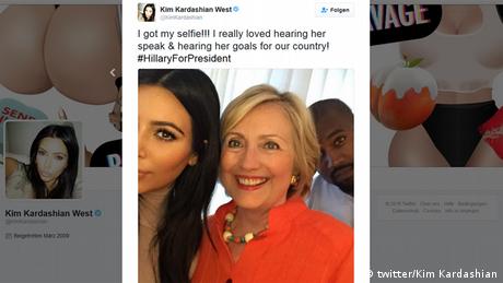 Screenshot Twitter Kim Kardashian Selfie mit Hillary Clinton (twitter/Kim Kardashian)