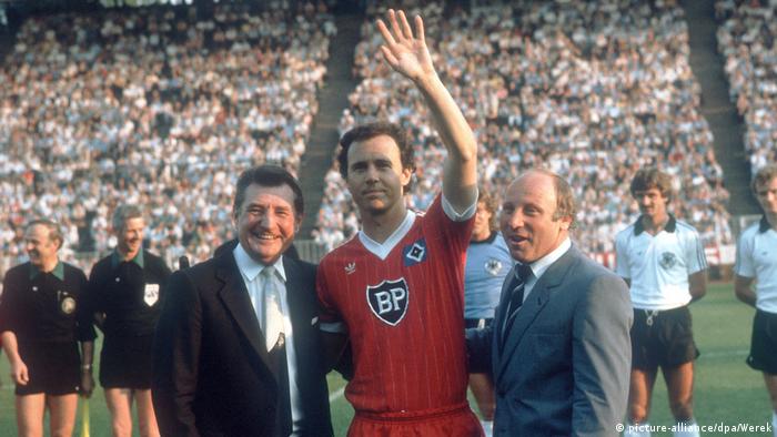 Fritz Walter, Franz Beckenbauer und Uwe Seeler 