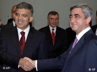 Президенты Турции и Армении Абдуллах Гюль и Серж Саргсян