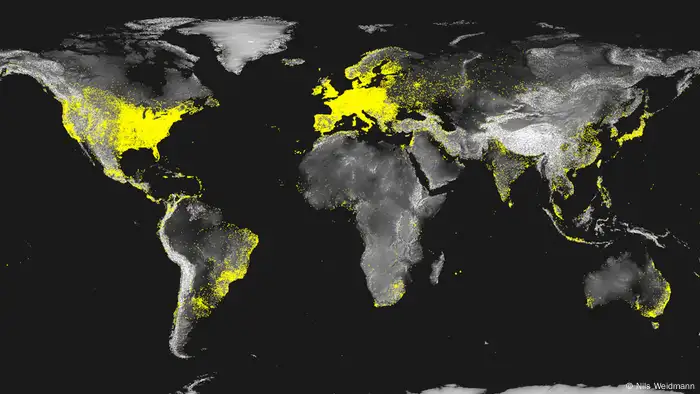 World map of internet penetration