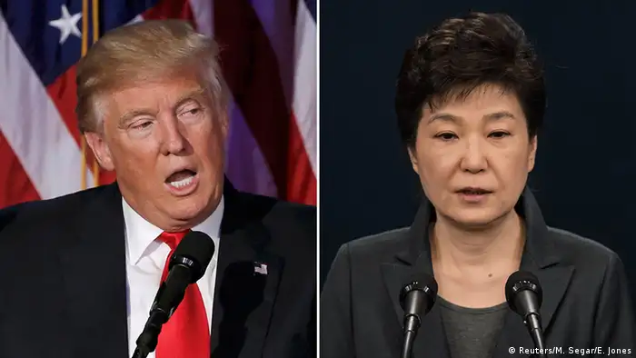 Bildkombo Donald Trump und Park Geun-Hye