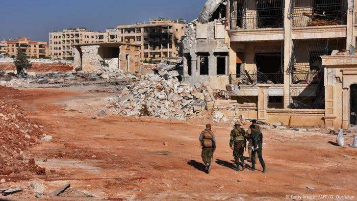 Syrien Aleppo Kampfhandlungen in zerstörter Stadt
