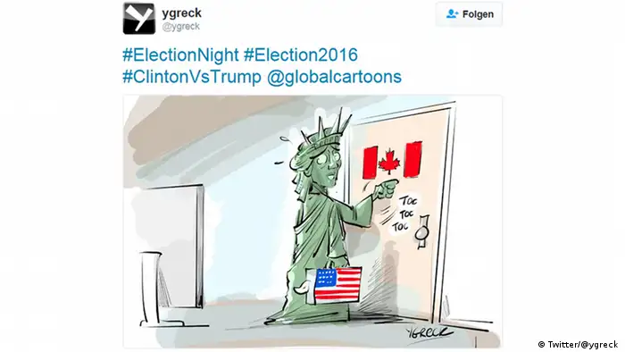 Karikatur von Donald Trump (Twitter/@ygreck )