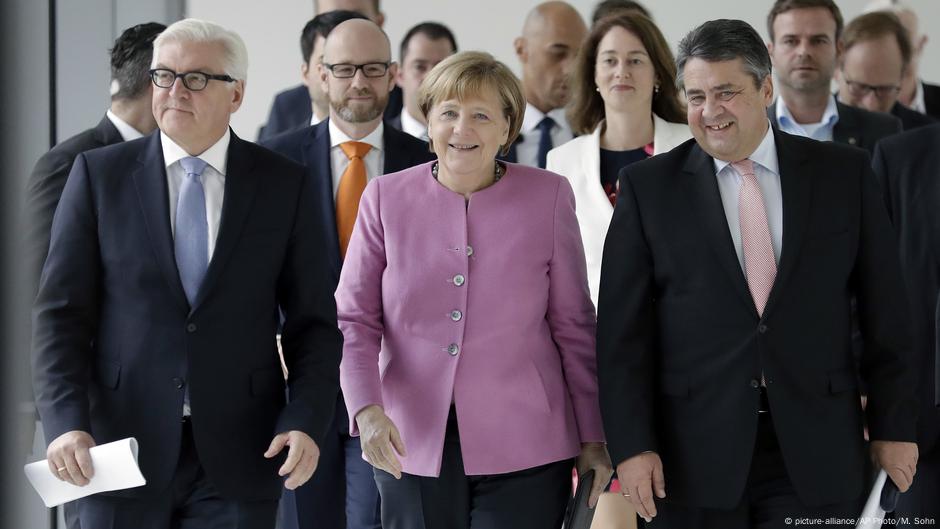 Frank-Valter Štajnmajer, Angela Merkel i Zigmar Gabrijel (arhivska fotografija)