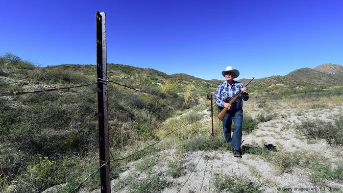 Farmer Jim Chilton on the border with Mexico.