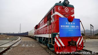 China Europa Ankunft Güterzug in Yiwu