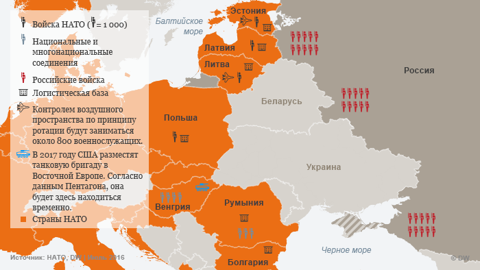 Infografik Zusätzliche NATO-Truppen seit Beginn der Ukraine-Krise RUSSISCH