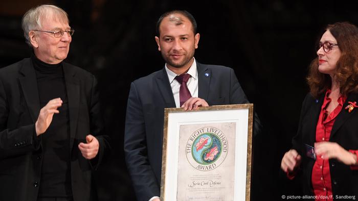 Stockholm Right Livelihood Award Alternativer Nobelpreis für Weißhelme (picture-alliance/dpa/F. Sandberg)