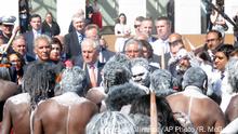 Aborigines protesting outside Parliament in Canberra