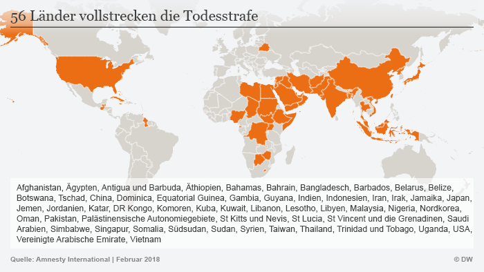 Infografik Karte Todesstrafe deutsch
