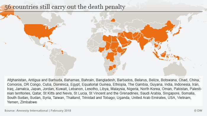 Infografik Todesstrafe weltweit ENGLISCH